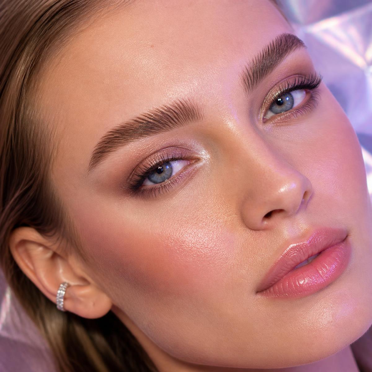 Laminated brows & soft glam
